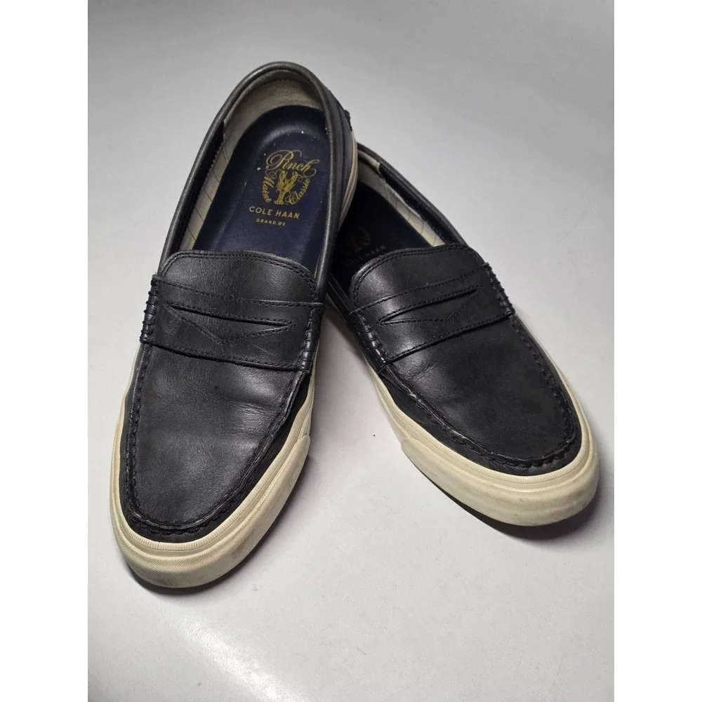 Cole Haan Grand Pinch Men's Loafers Size 9 M Navy Blue Leather Slip On Shoes‎